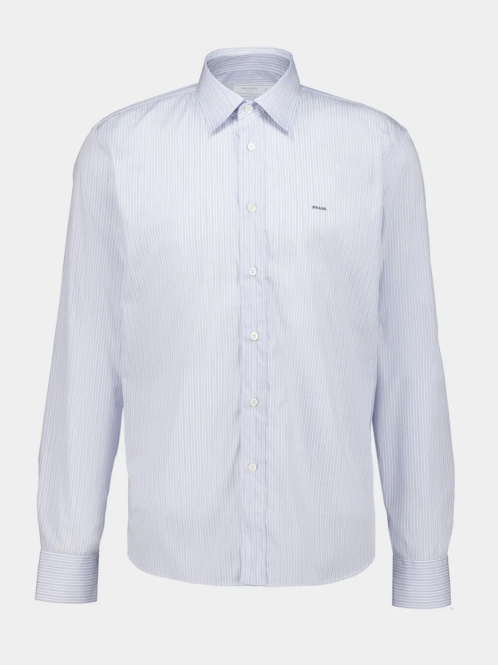 Sky Blue Cotton Shirt with Pearl Buttons sold by Fashion Clinic
