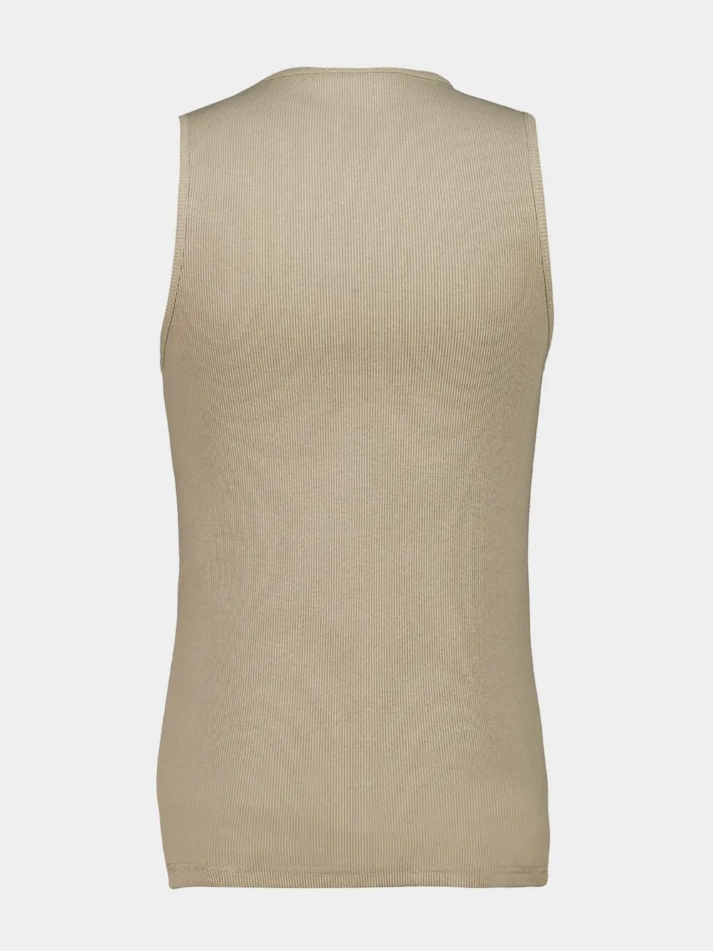 Sage Ribbed Cotton Linen Tank Top sold by Fashion Clinic product image thumbnail 2