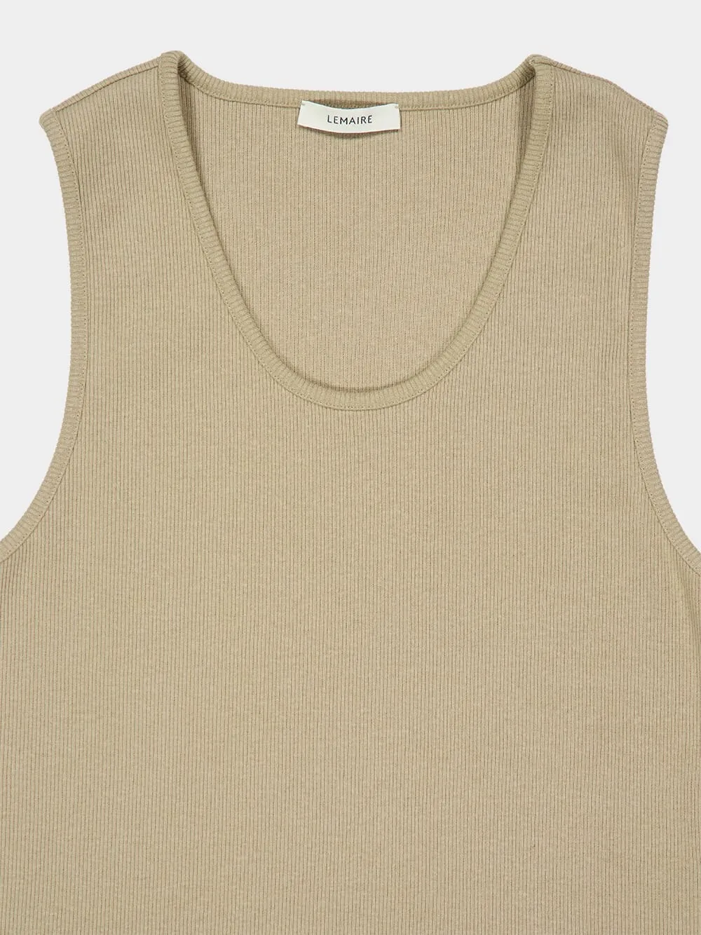 Sage Ribbed Cotton Linen Tank Top sold by Fashion Clinic product image thumbnail 3