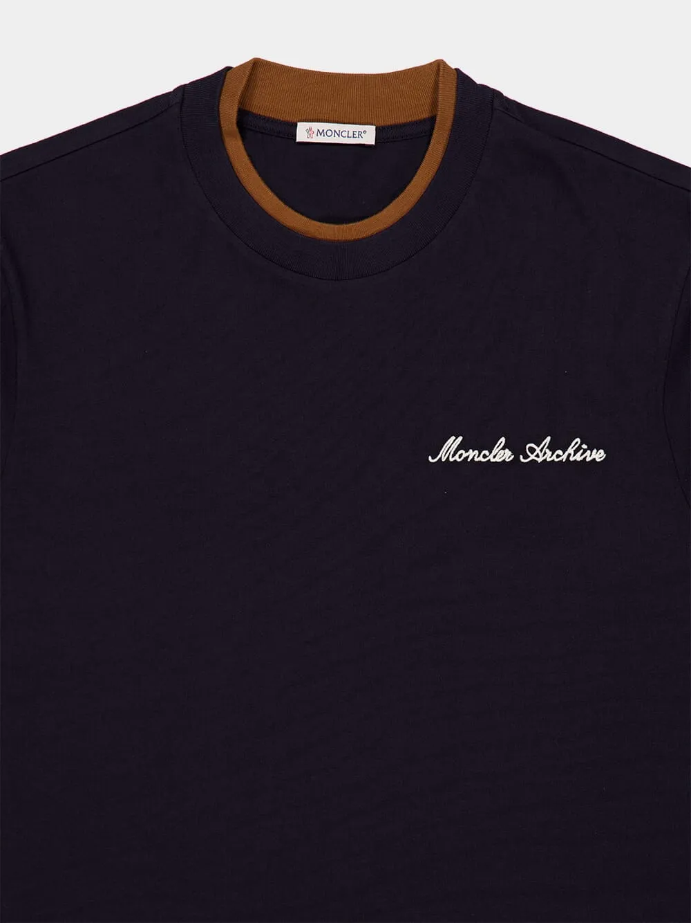 Navy Embroidered Cotton T-Shirt sold by Fashion Clinic product image thumbnail 3