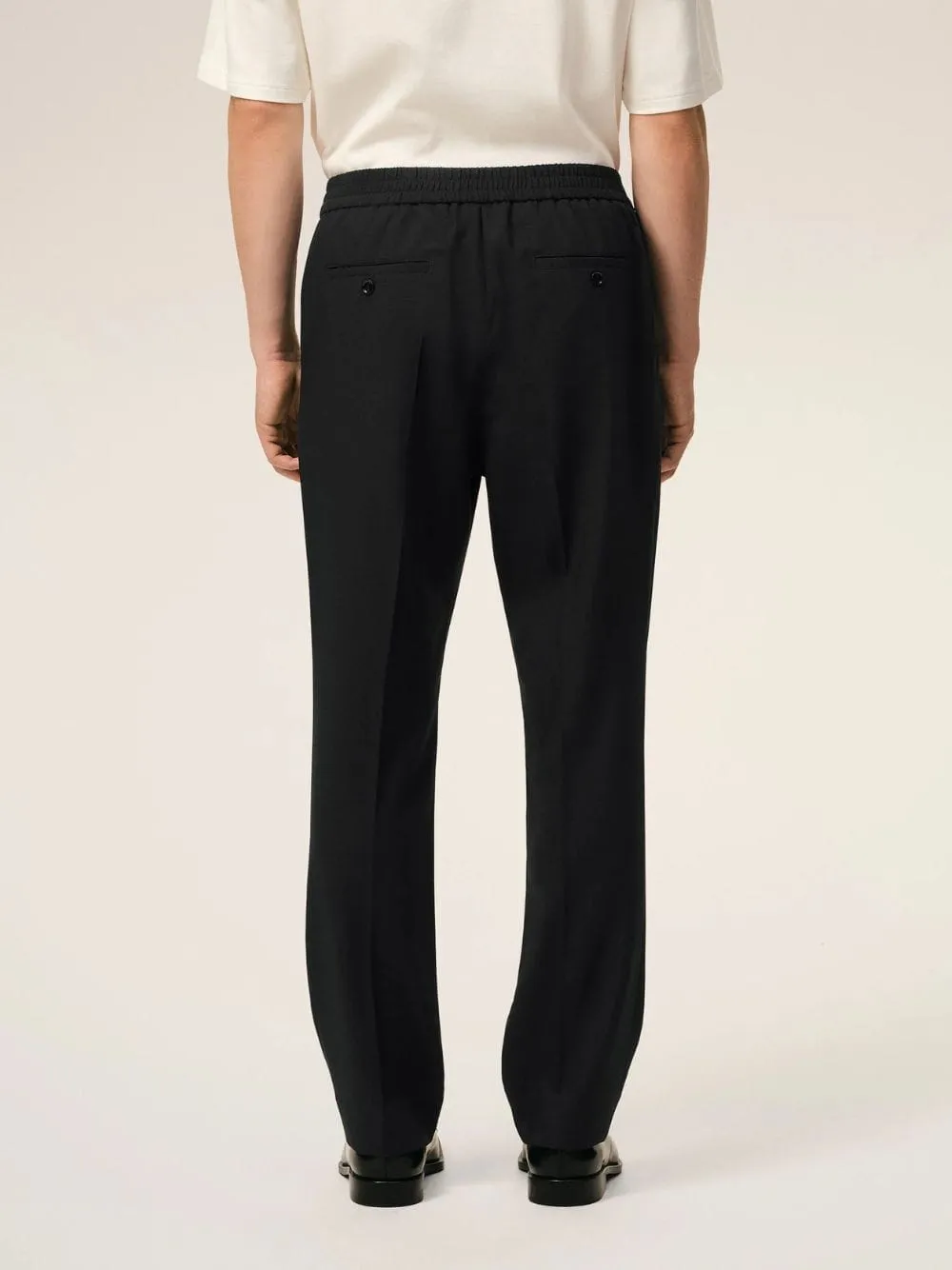 Black Wool Elasticated Waist Trousers sold by Fashion Clinic product image thumbnail 3