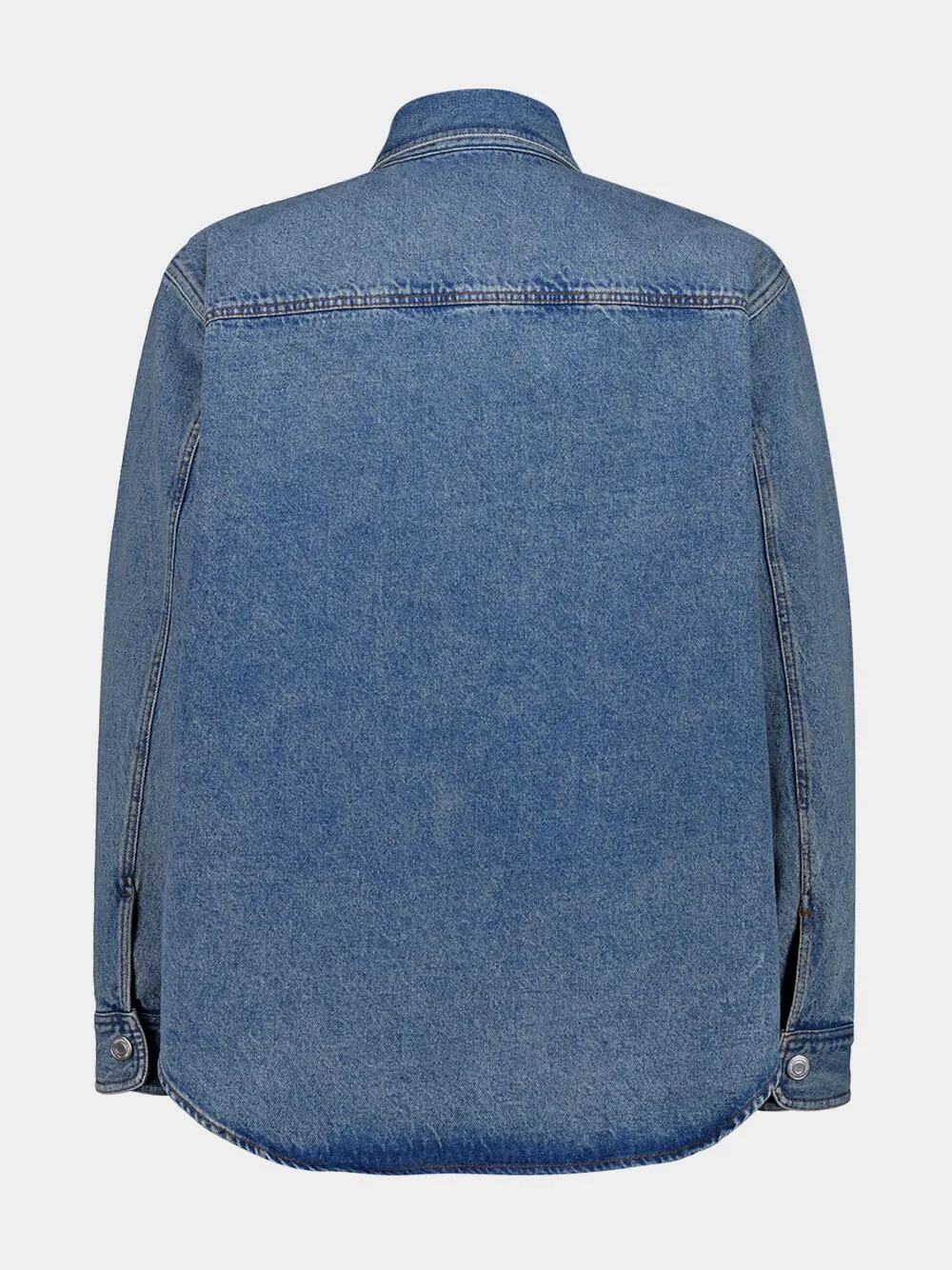 Blue Cotton Knitted Ami De Coeur Overshirt sold by Fashion Clinic product image thumbnail 2