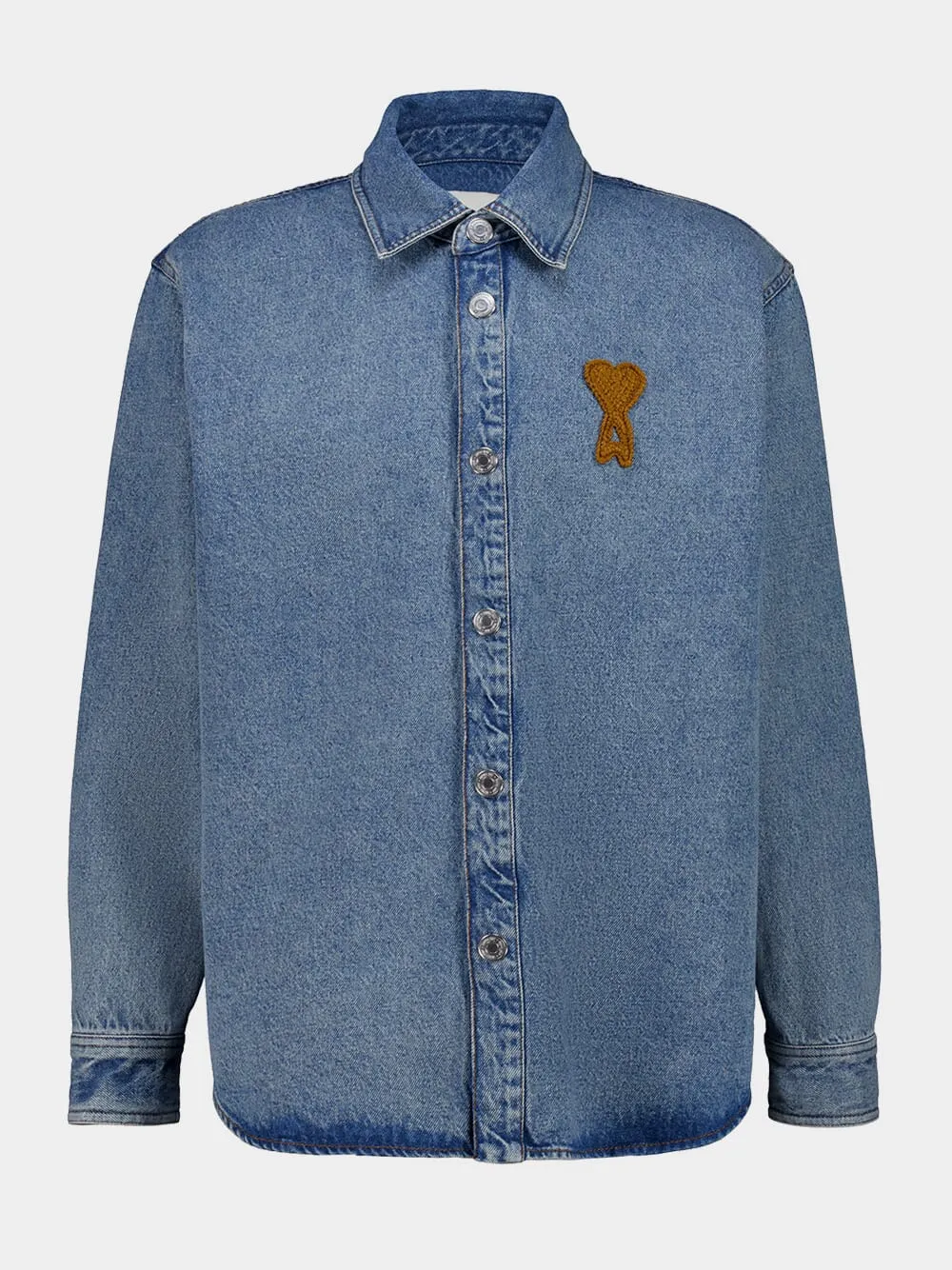 Blue Cotton Knitted Ami De Coeur Overshirt sold by Fashion Clinic