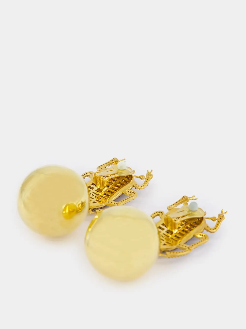 Gold Pharaoh Party Earrings with Crystals sold by Fashion Clinic product image thumbnail 4