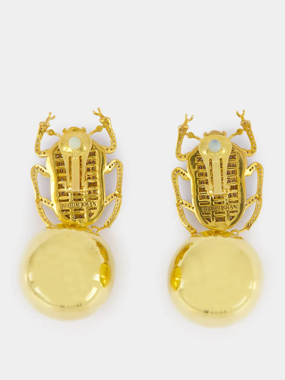 Gold Pharaoh Party Earrings with Crystals sold by Fashion Clinic product image thumbnail 5