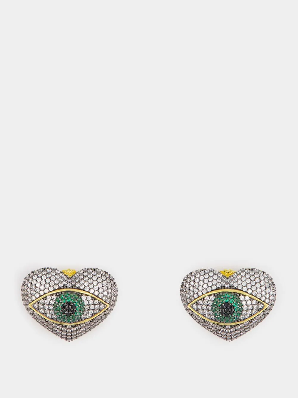 Occhio del Amore Earrings with Green Stones sold by Fashion Clinic
