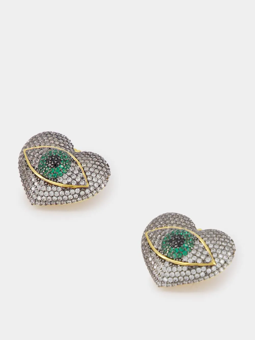 Occhio del Amore Earrings with Green Stones sold by Fashion Clinic product image thumbnail 2