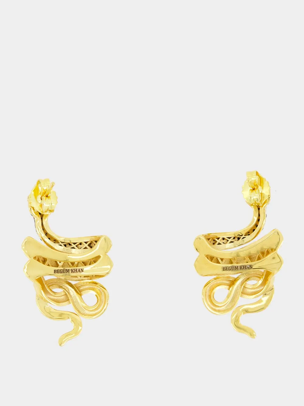 Gold-Plated Serpentino Earrings in Black sold by Fashion Clinic product image thumbnail 2