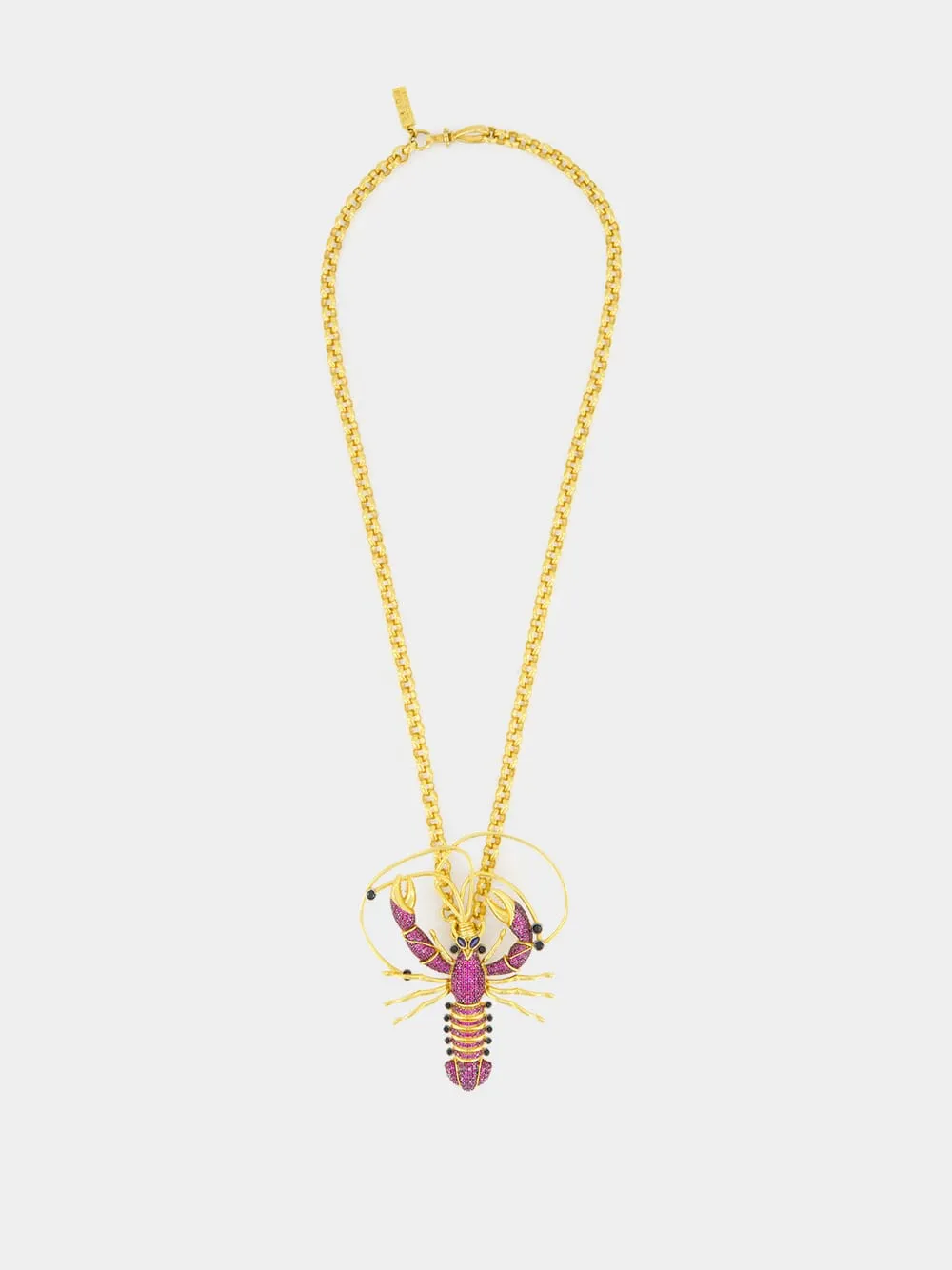 Gold-Plated Burgundy Lobster Necklace sold by Fashion Clinic