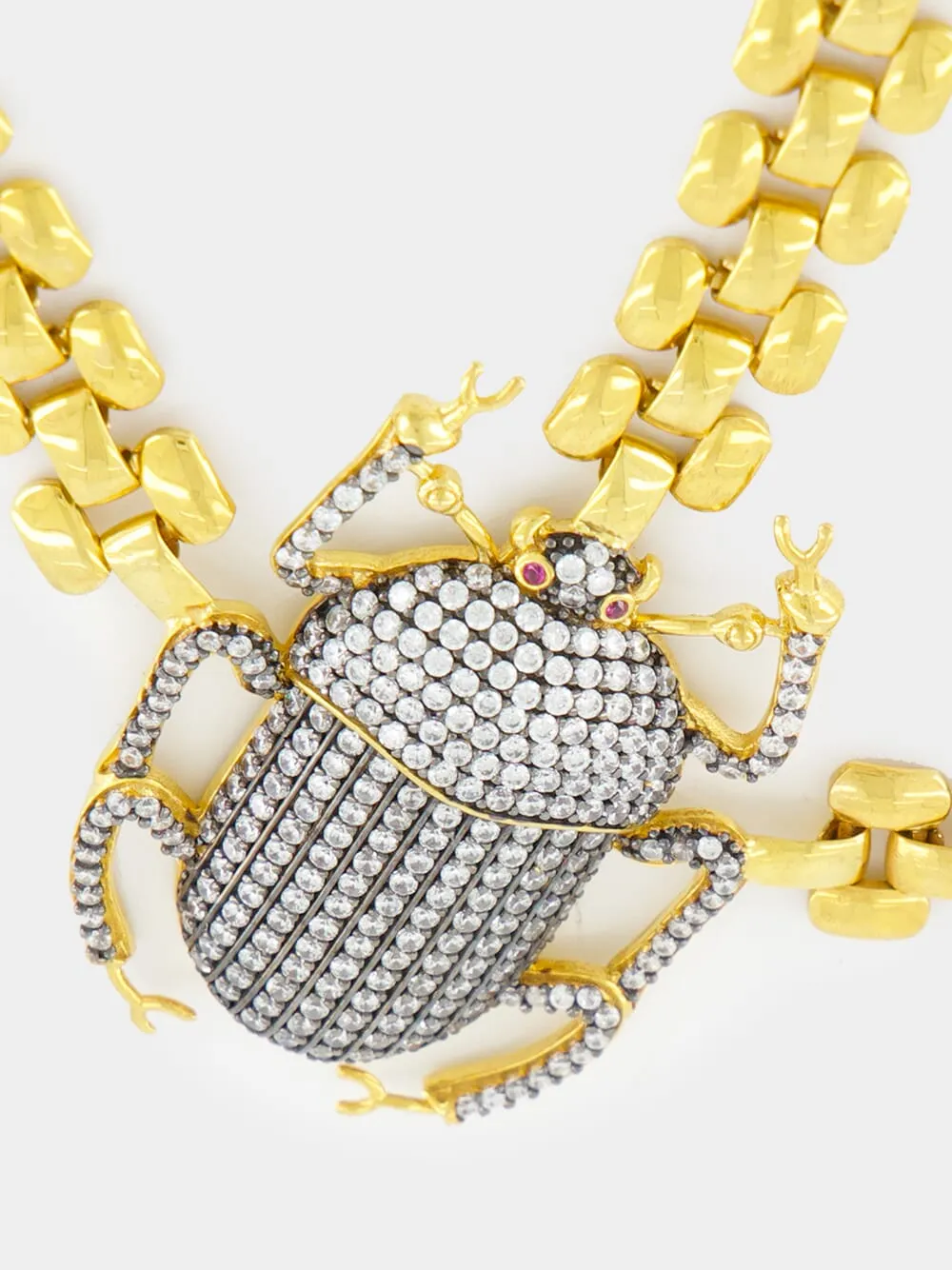 Gold-Plated Pharaoh Scarab Necklace sold by Fashion Clinic product image thumbnail 2