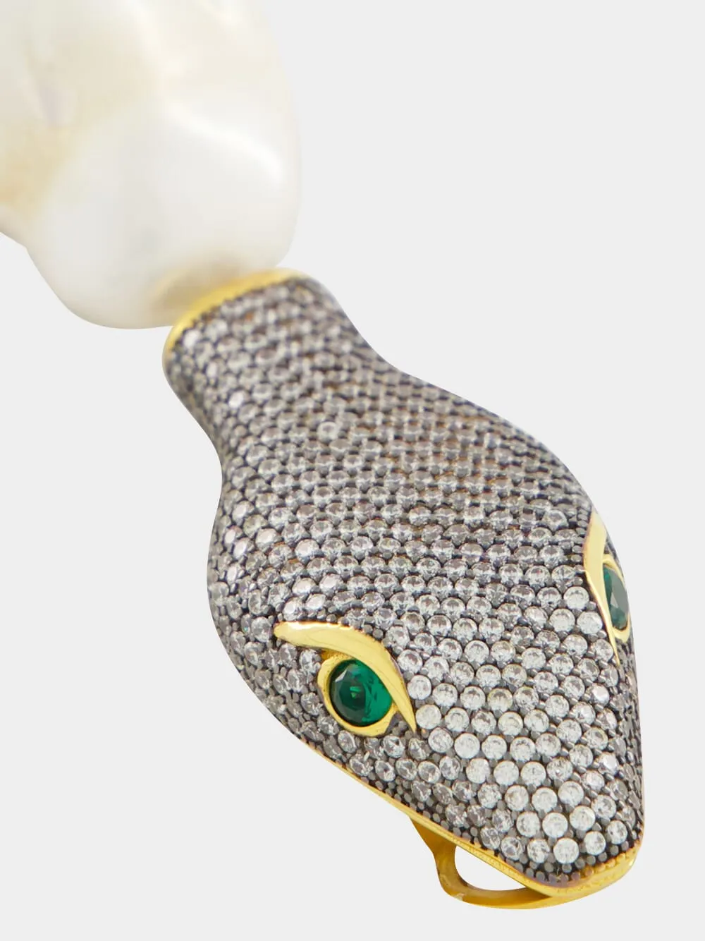 Gold-Plated Shahmaran Earrings with Pearls sold by Fashion Clinic product image thumbnail 5