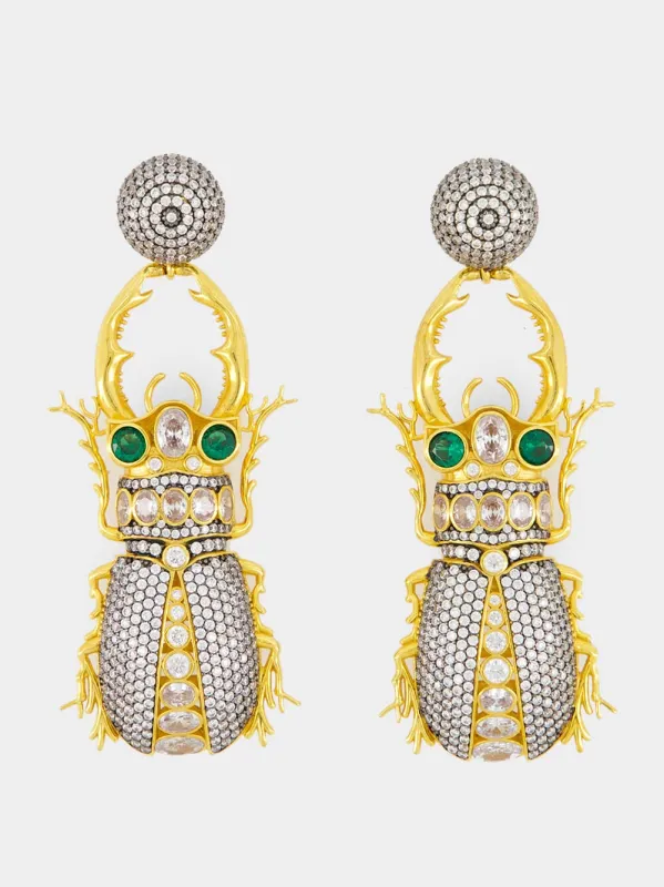 Gold-Plated King Beetle Earrings sold by Fashion Clinic