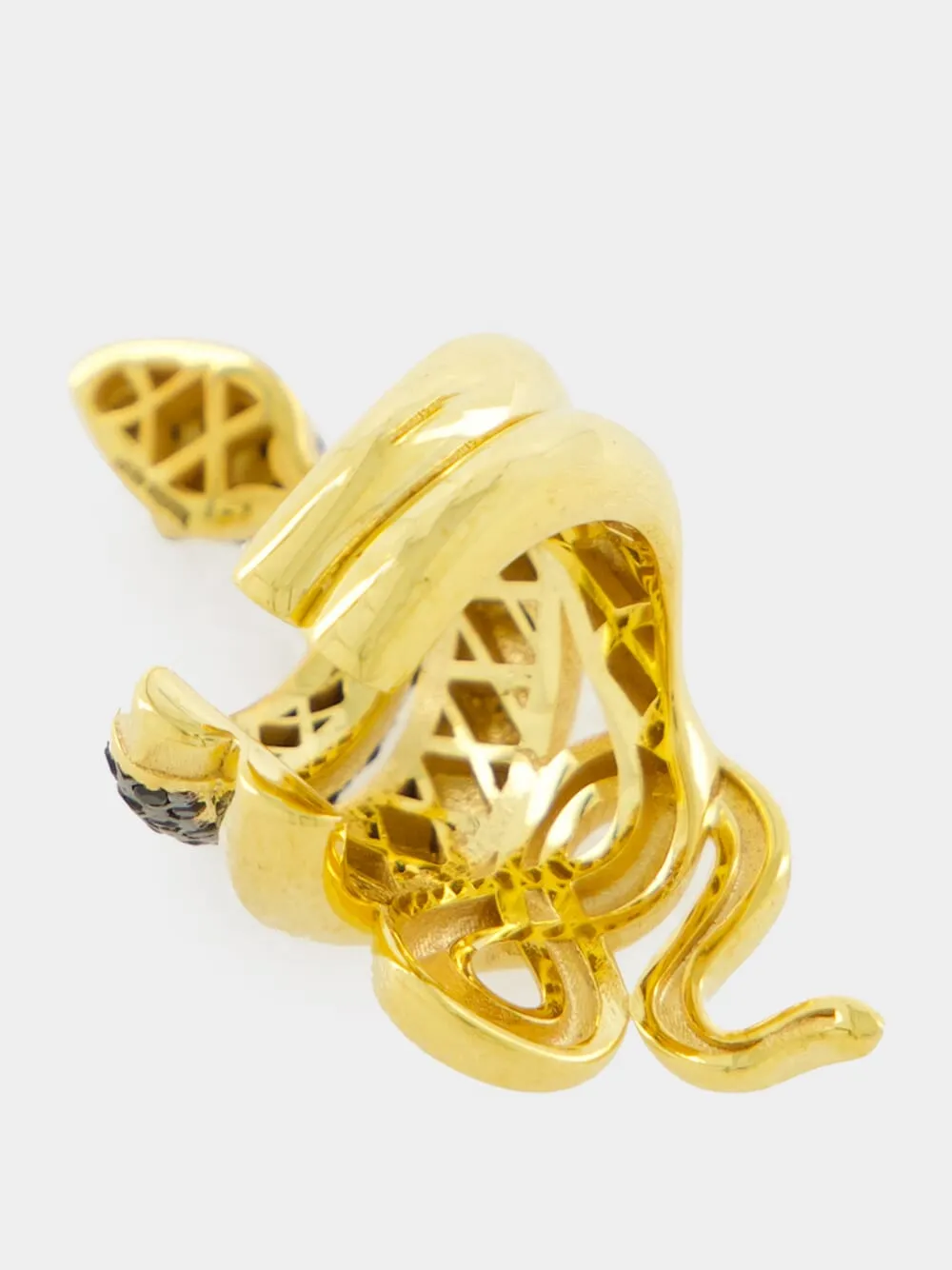 Gold-Plated Serpentino Right Ear Cuff In Black sold by Fashion Clinic product image thumbnail 2