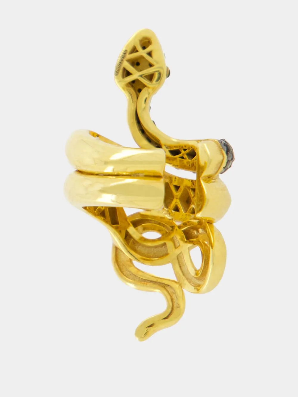 Gold-Plated Serpentino Left Ear Cuff In Black sold by Fashion Clinic product image thumbnail 2