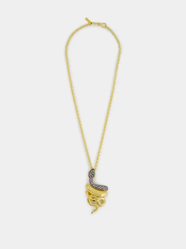 Gold-Plated Snake Necklace made by Fashion Clinic