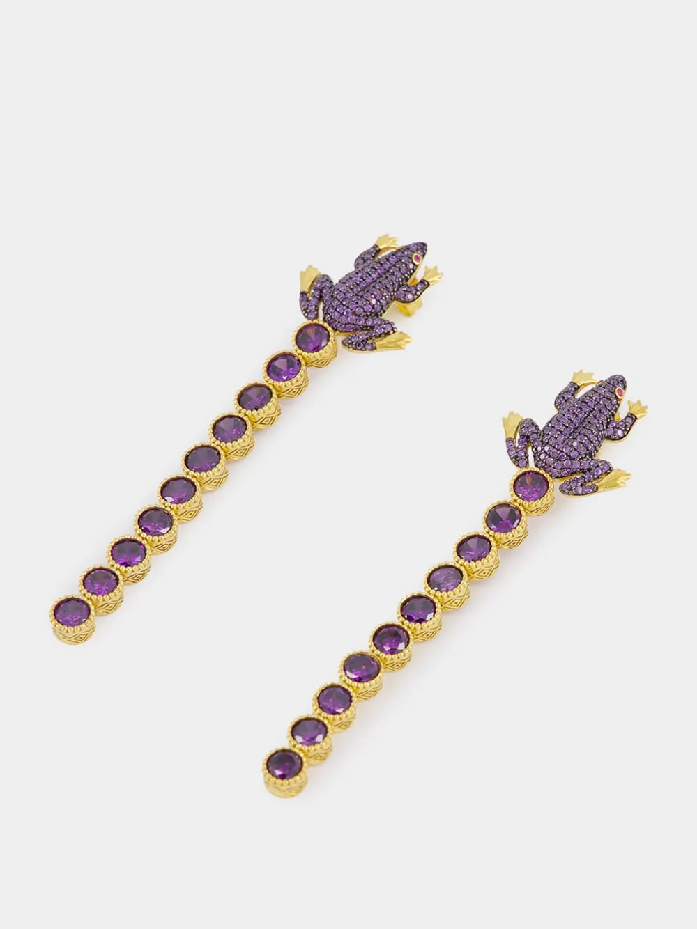 Purple Frog Tennis Earrings sold by Fashion Clinic product image thumbnail 3