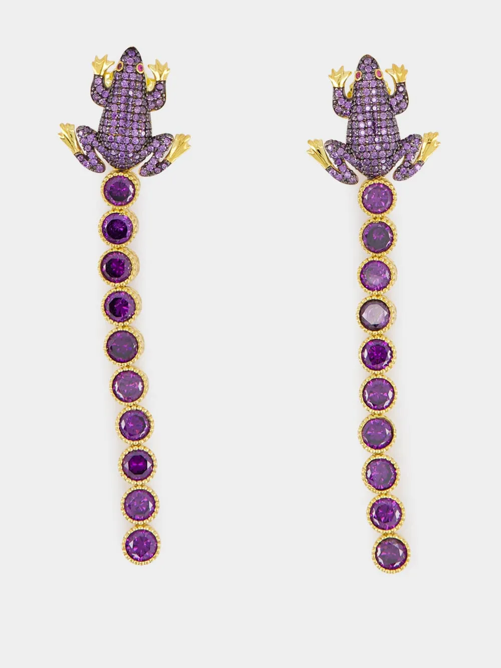 Purple Frog Tennis Earrings sold by Fashion Clinic