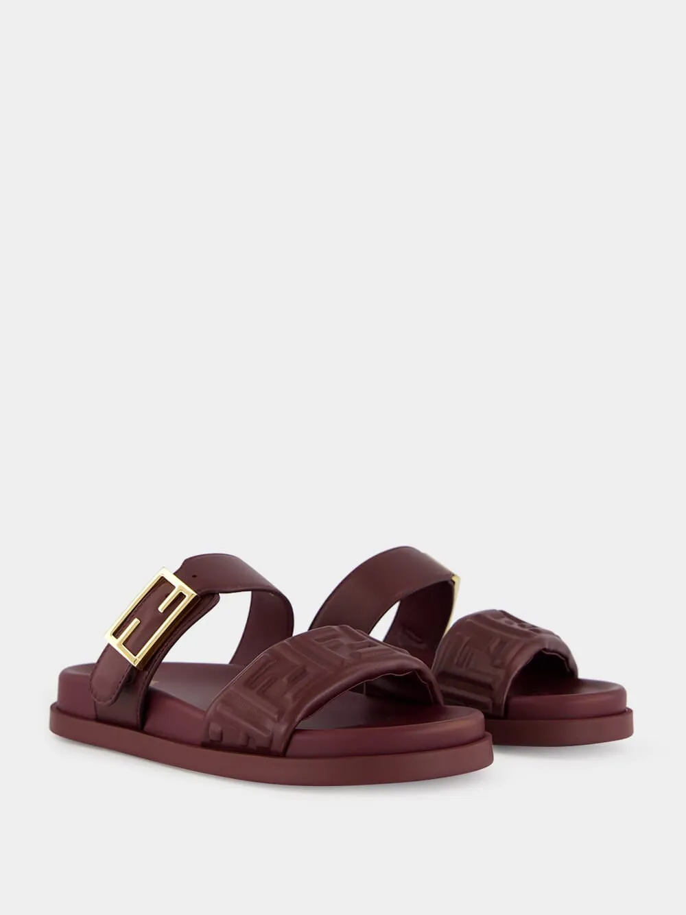 Plum Feel Nappa Leather Slides sold by Fashion Clinic product image thumbnail 3