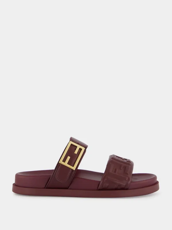 Plum Feel Nappa Leather Slides sold by Fashion Clinic