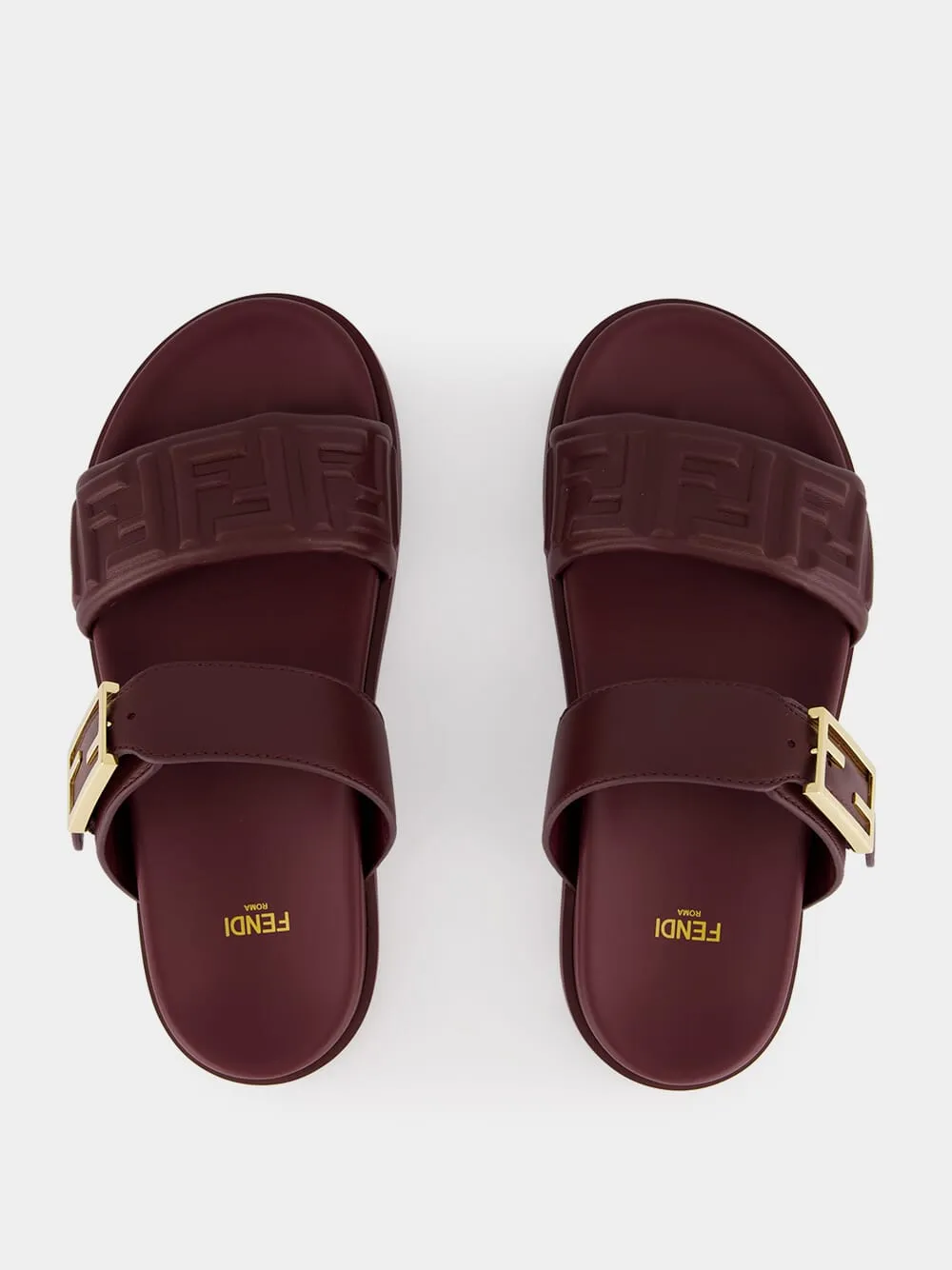 Plum Feel Nappa Leather Slides sold by Fashion Clinic product image thumbnail 4