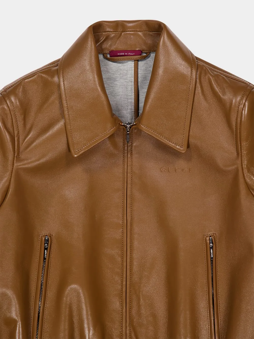 Honey Biscuit Bomber Jacket in Nappa sold by Fashion Clinic product image thumbnail 3