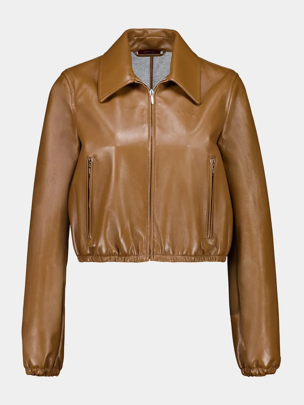 Honey Biscuit Bomber Jacket in Nappa sold by Fashion Clinic