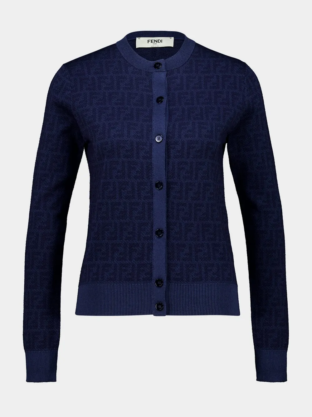 Blue FF Wool Cardigan sold by Fashion Clinic