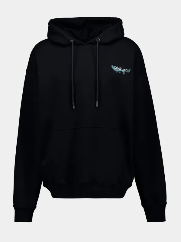 Moon Skate Black Hooded Sweatshirt made by Off-White