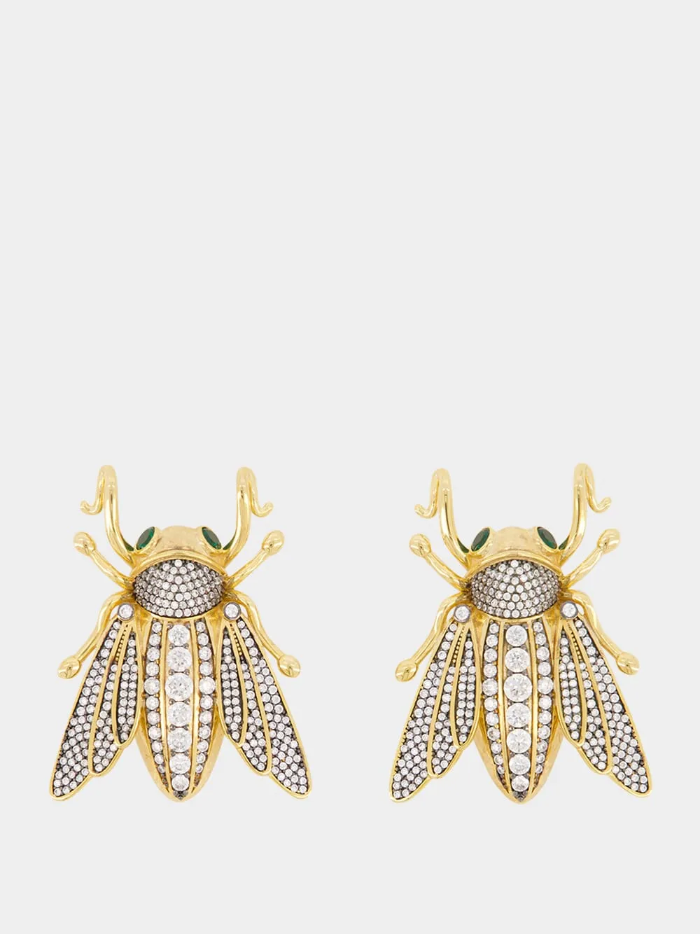 Crystal Queen Bee Gold-Plated Earrings sold by Fashion Clinic product image thumbnail 2
