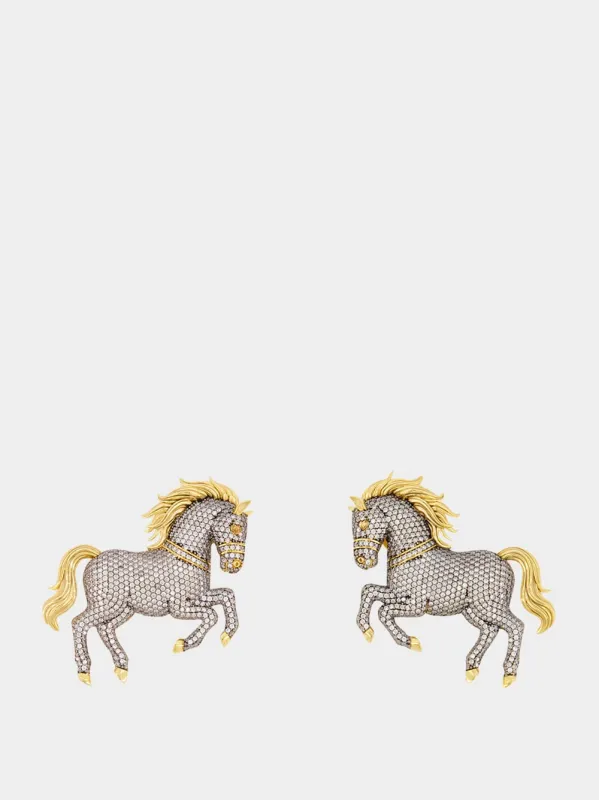 Crystal Turkoman Horse Clip-On Earrings sold by Fashion Clinic
