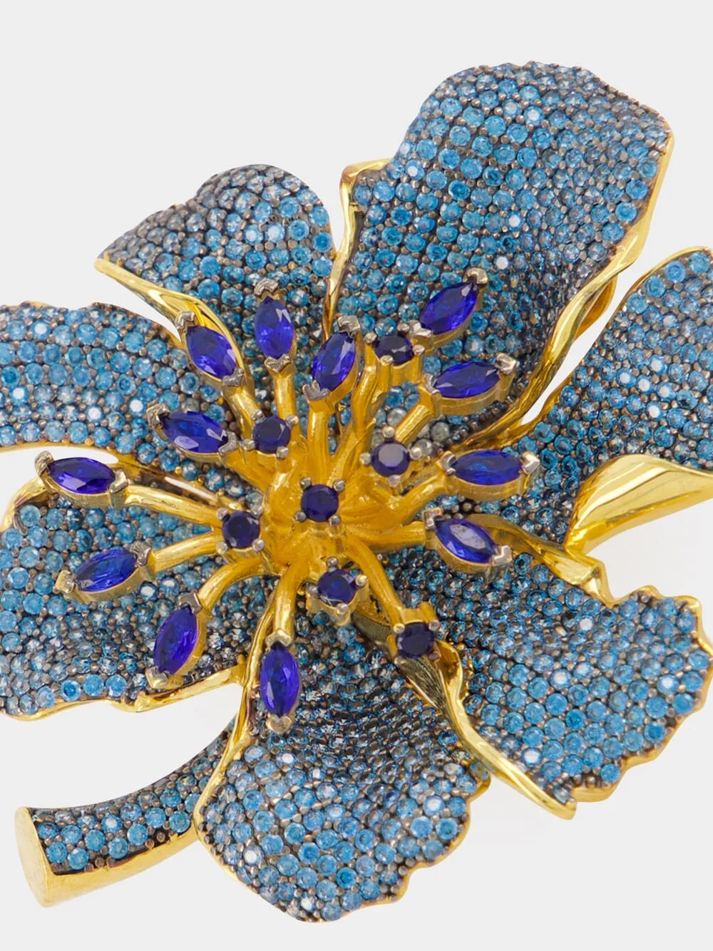 Light Blue and Navy Iris Maggiore Earrings sold by Fashion Clinic product image thumbnail 3