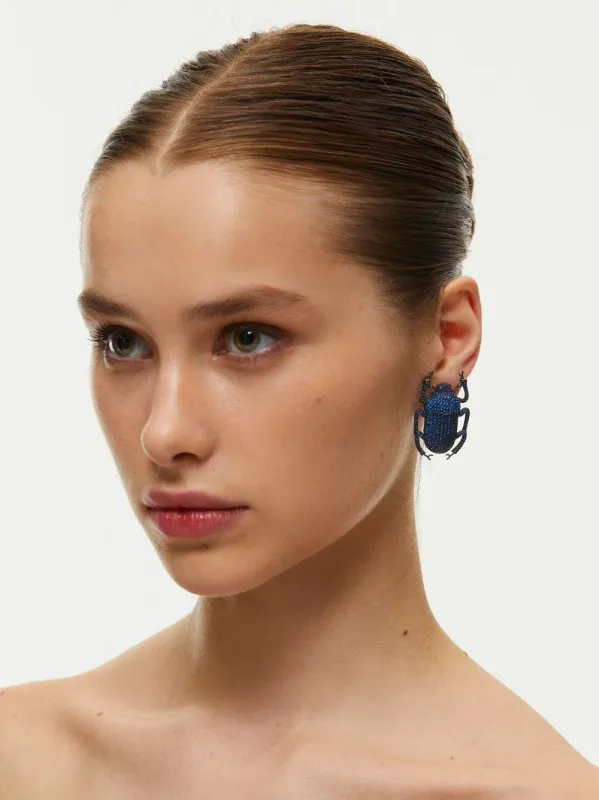 Navy Pharaoh Clip-On Earrings sold by Fashion Clinic