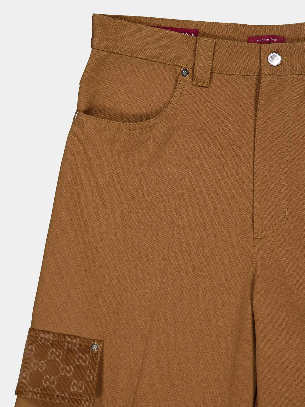 Camel Heavy Canvas Cotton Cargo Shorts sold by Fashion Clinic product image thumbnail 3