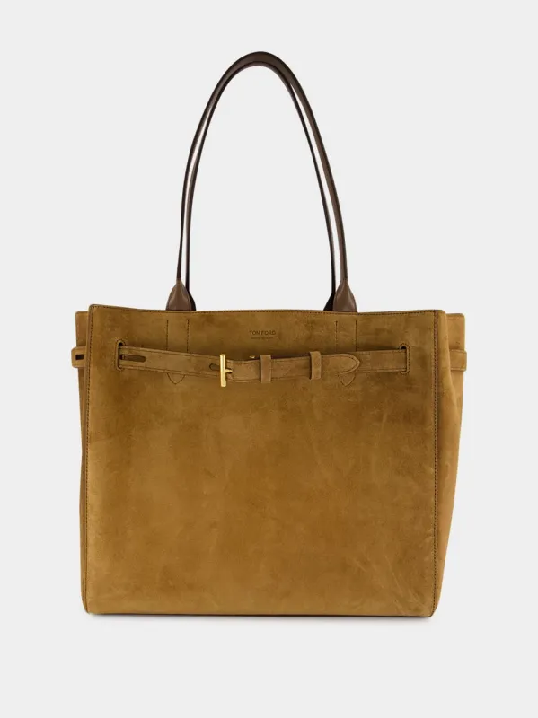 Whisky Audrey Suede Medium Tote made by Fashion Clinic