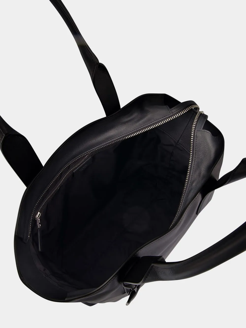 Black Leather Tote Bag sold by Fashion Clinic product image thumbnail 5