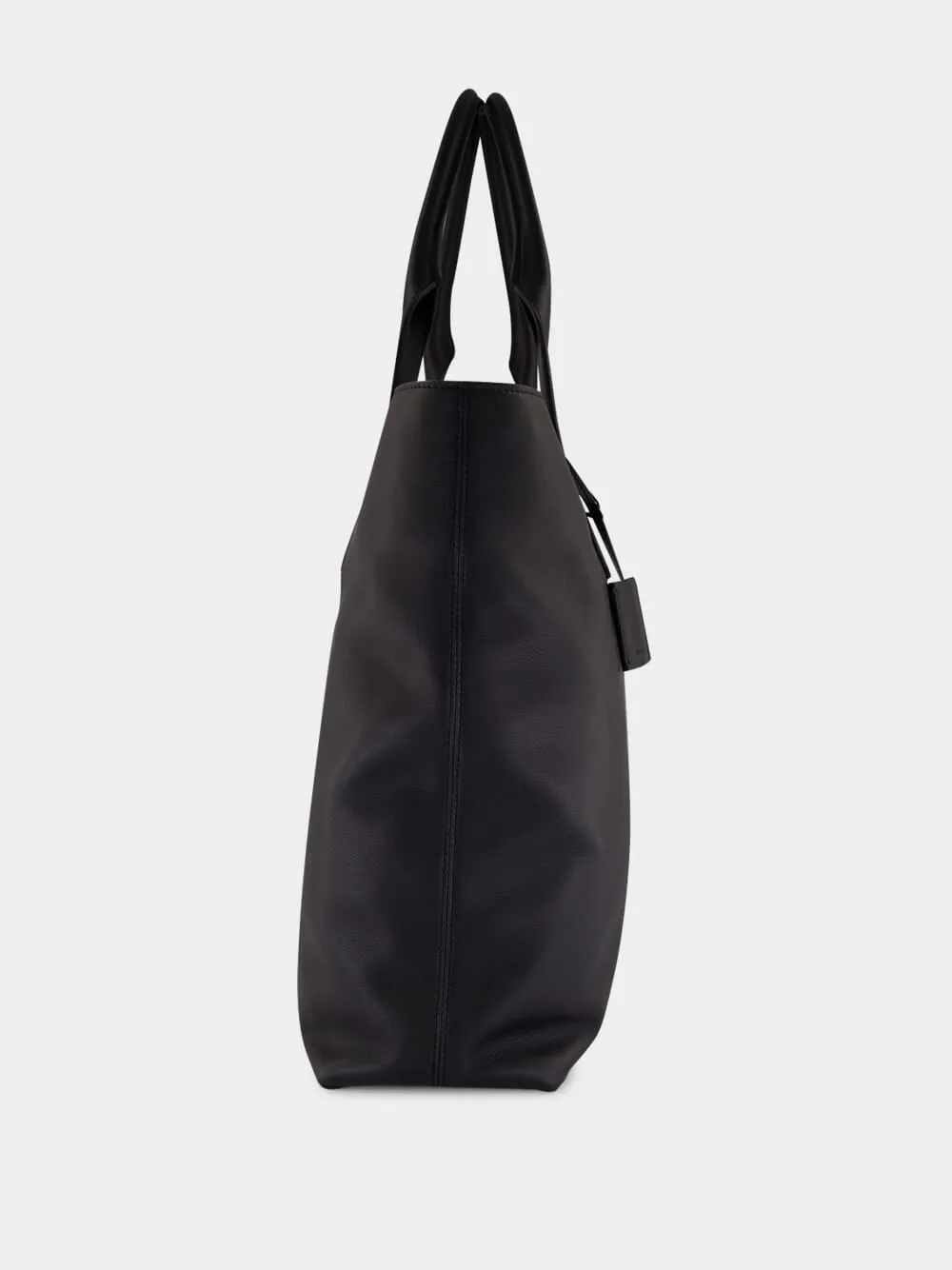 Black Leather Tote Bag sold by Fashion Clinic product image thumbnail 3
