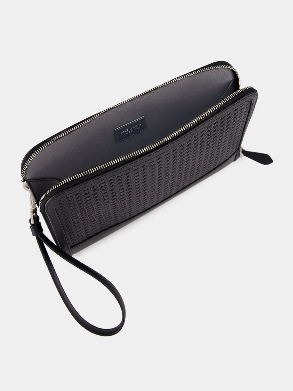 Black Woven Calfskin Clutch Bag sold by Fashion Clinic product image thumbnail 5