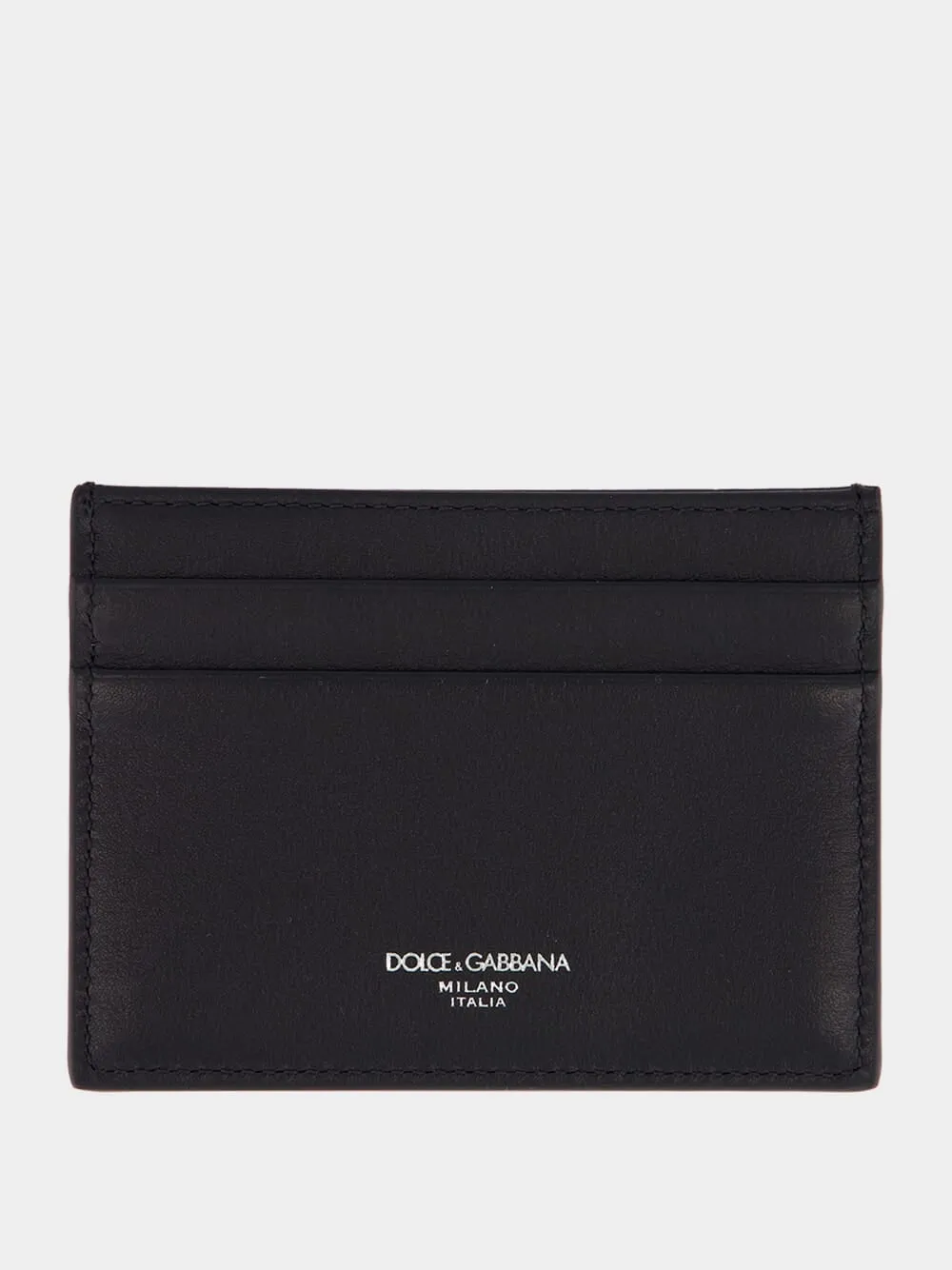 Black Woven Calfskin Leather Card Holder sold by Fashion Clinic