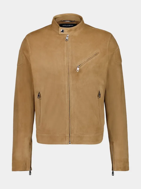 Beige Lambskin Leather Jacket sold by Fashion Clinic