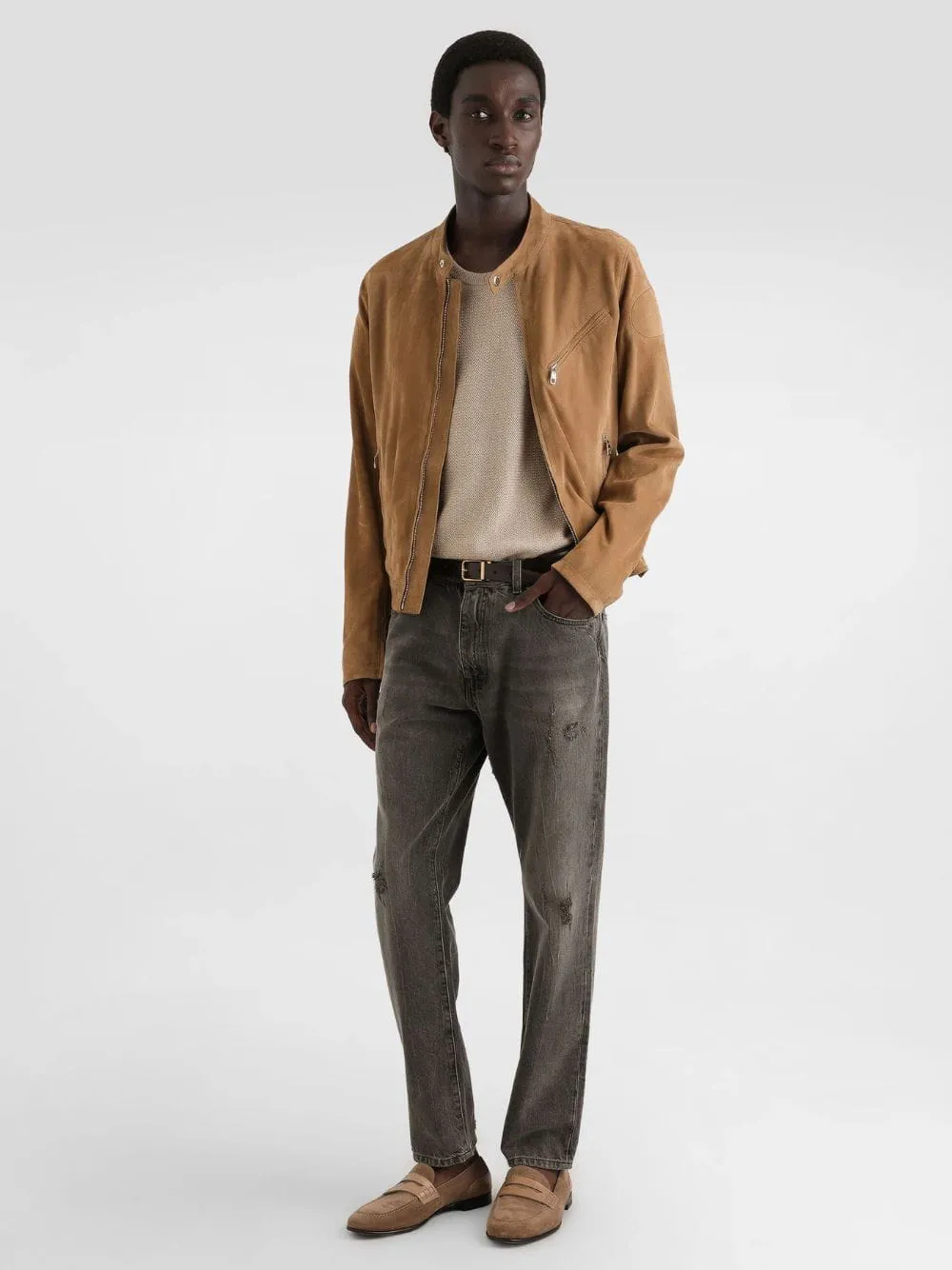 Beige Lambskin Leather Jacket sold by Fashion Clinic product image thumbnail 2