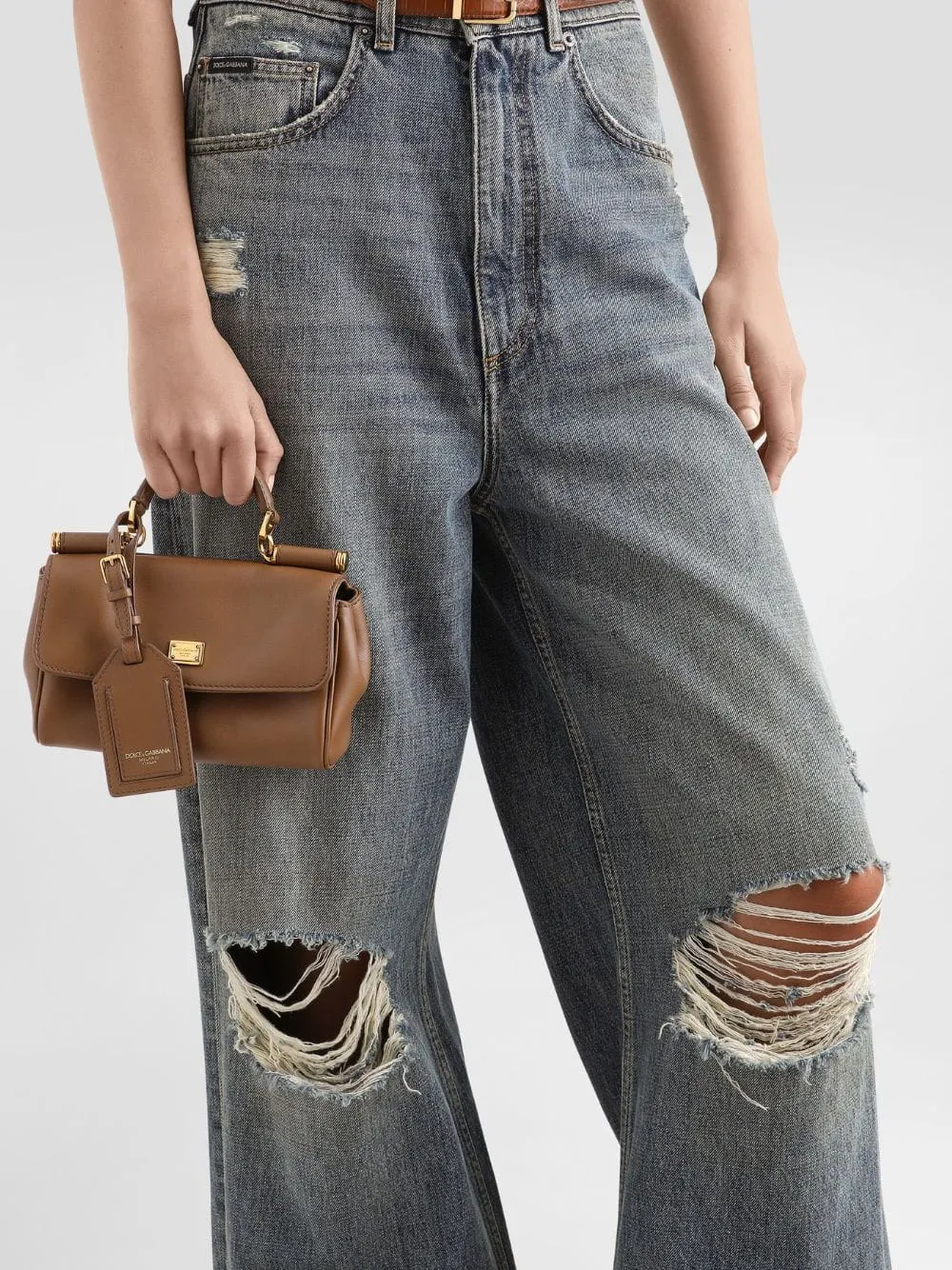 Brown Mini My Sicily Calfskin Handbag sold by Fashion Clinic product image thumbnail 2