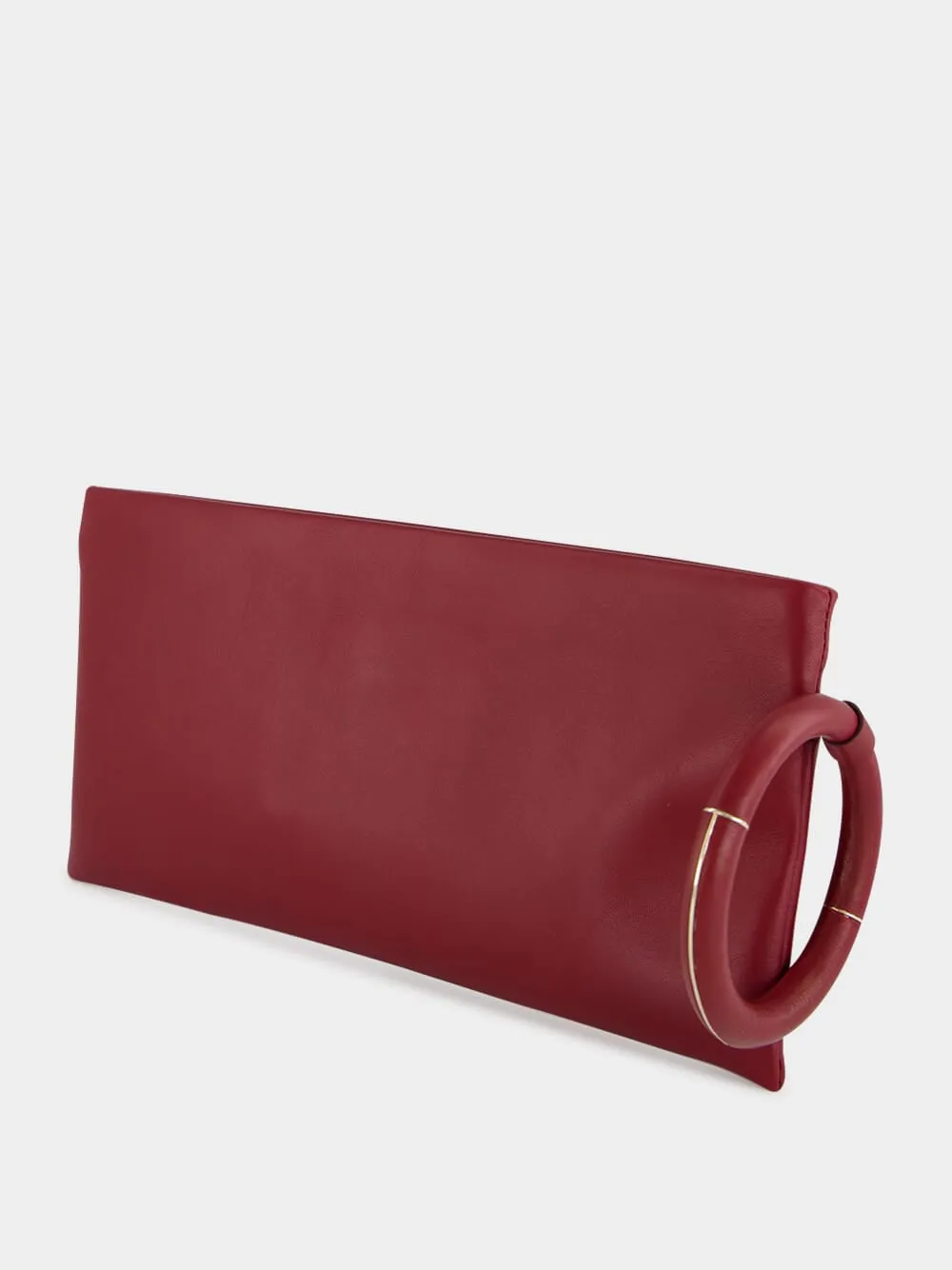 Ruby Red Nappa Aura Clutch sold by Fashion Clinic product image thumbnail 4