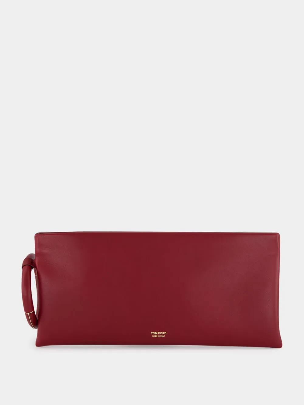 Ruby Red Nappa Aura Clutch sold by Fashion Clinic