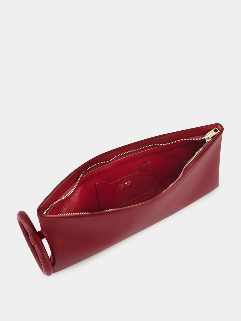 Ruby Red Nappa Aura Clutch sold by Fashion Clinic product image thumbnail 5