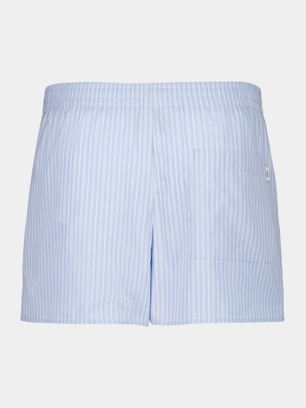 Blue Striped Cotton Elasticated Shorts sold by Fashion Clinic product image thumbnail 3