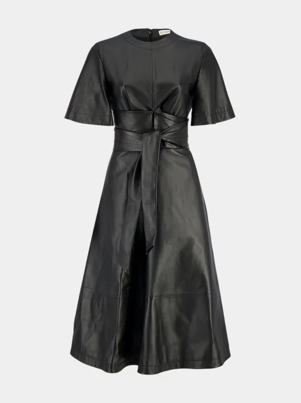 Black Kirsty Leather Dress sold by Fashion Clinic