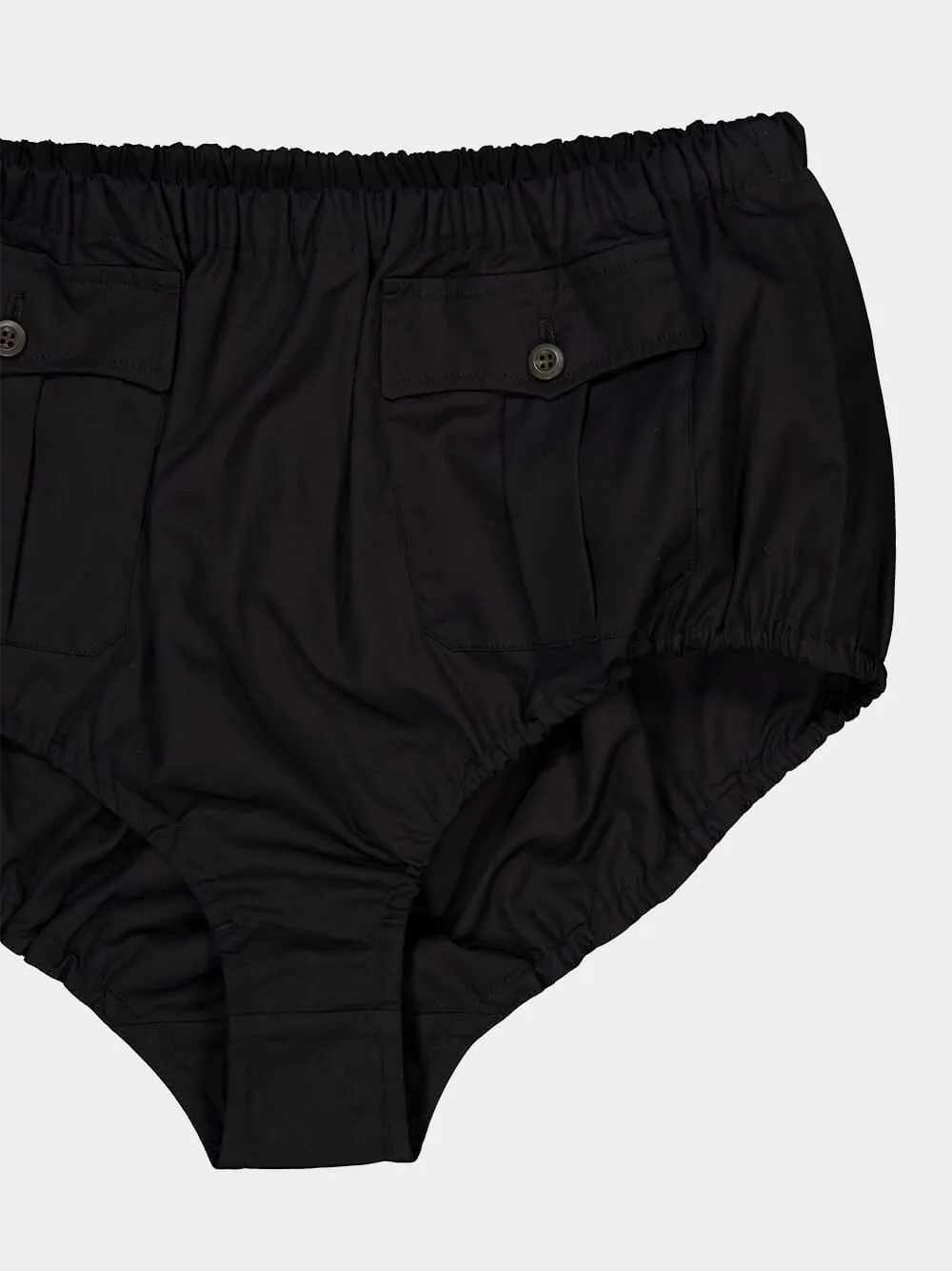Black Poplin Boy Shorts with Patch Pockets sold by Fashion Clinic product image thumbnail 5