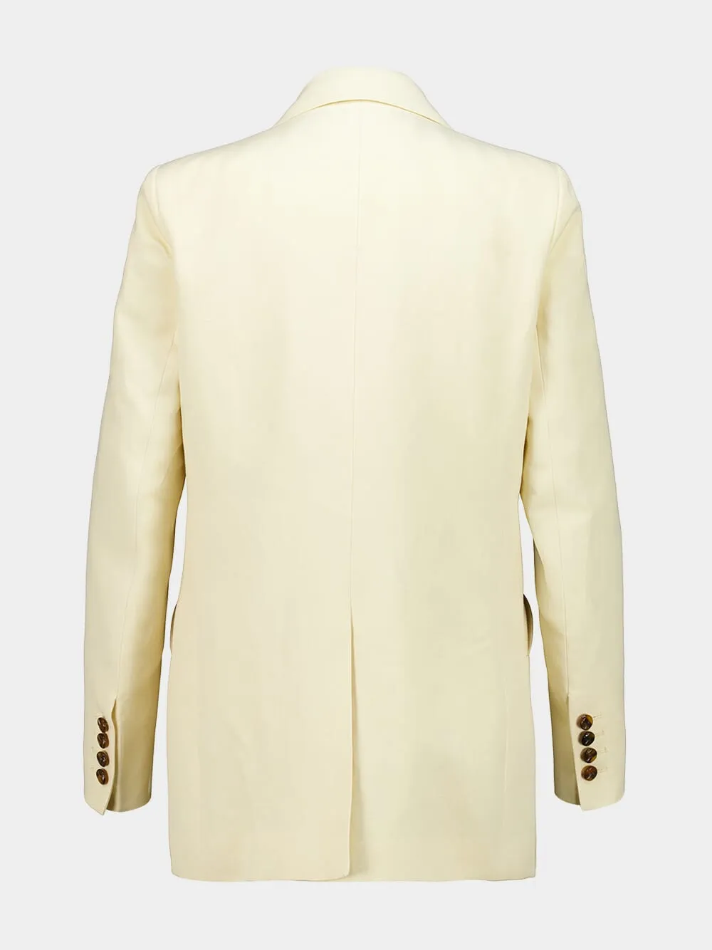 Savannah Butter Double-Breasted Linen-Silk Blazer sold by Fashion Clinic product image thumbnail 4