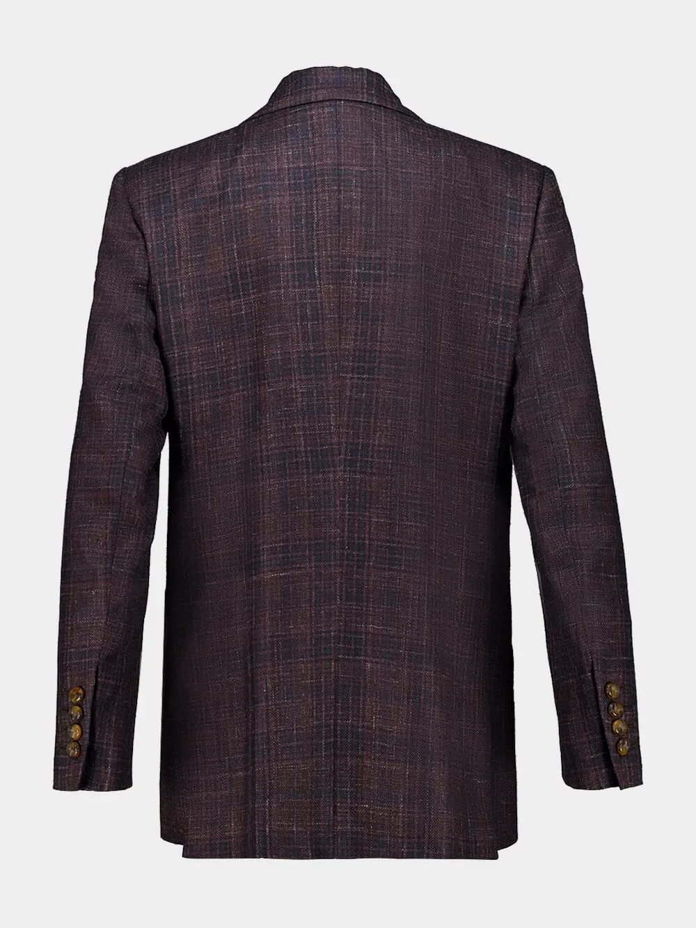 Askari Chocolate Checked Double-Breasted Blazer sold by Fashion Clinic product image thumbnail 2