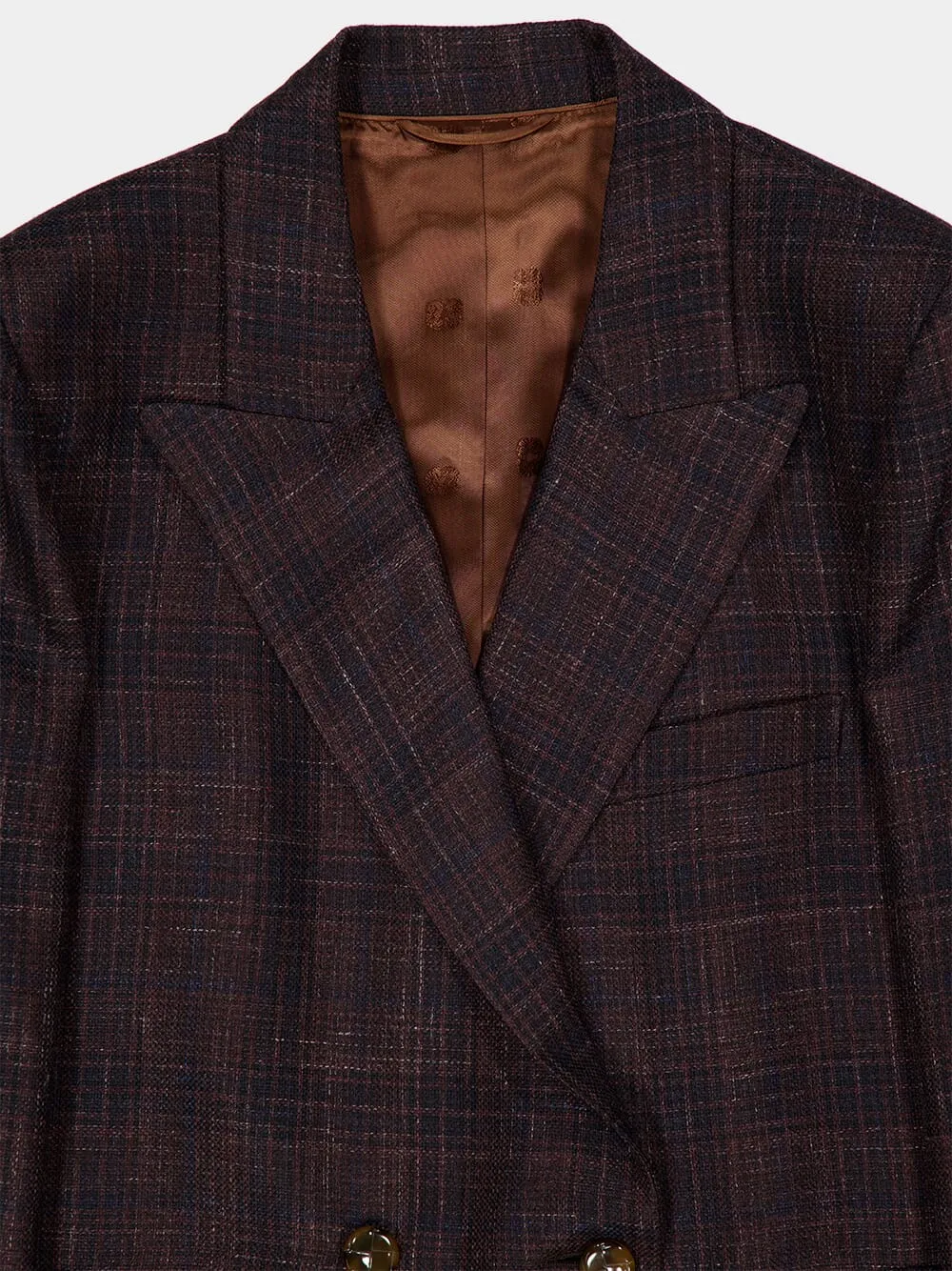 Askari Chocolate Checked Double-Breasted Blazer sold by Fashion Clinic product image thumbnail 3